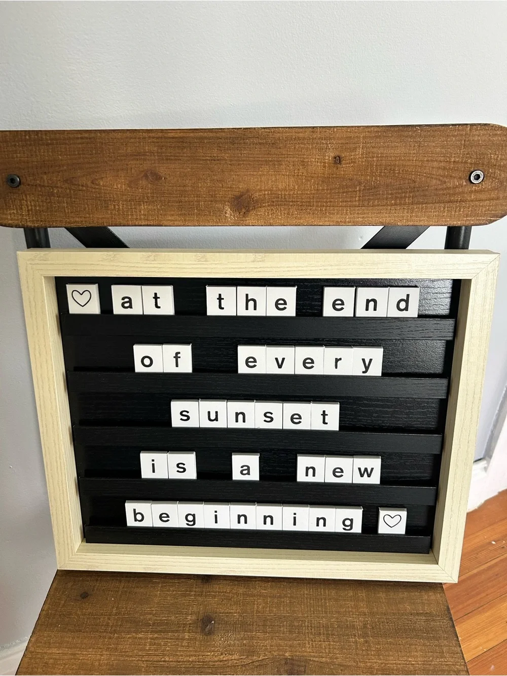 Letter Board Wall Sign - Black & Cream with 199 pieces wall hanging 15.5 x 12.5